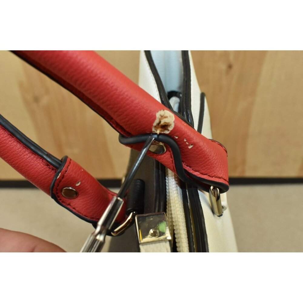 Christian Lacroix Women's Purse Black/White/Red Leather Tote Handbag -Flaws- - Picture 12 of 15